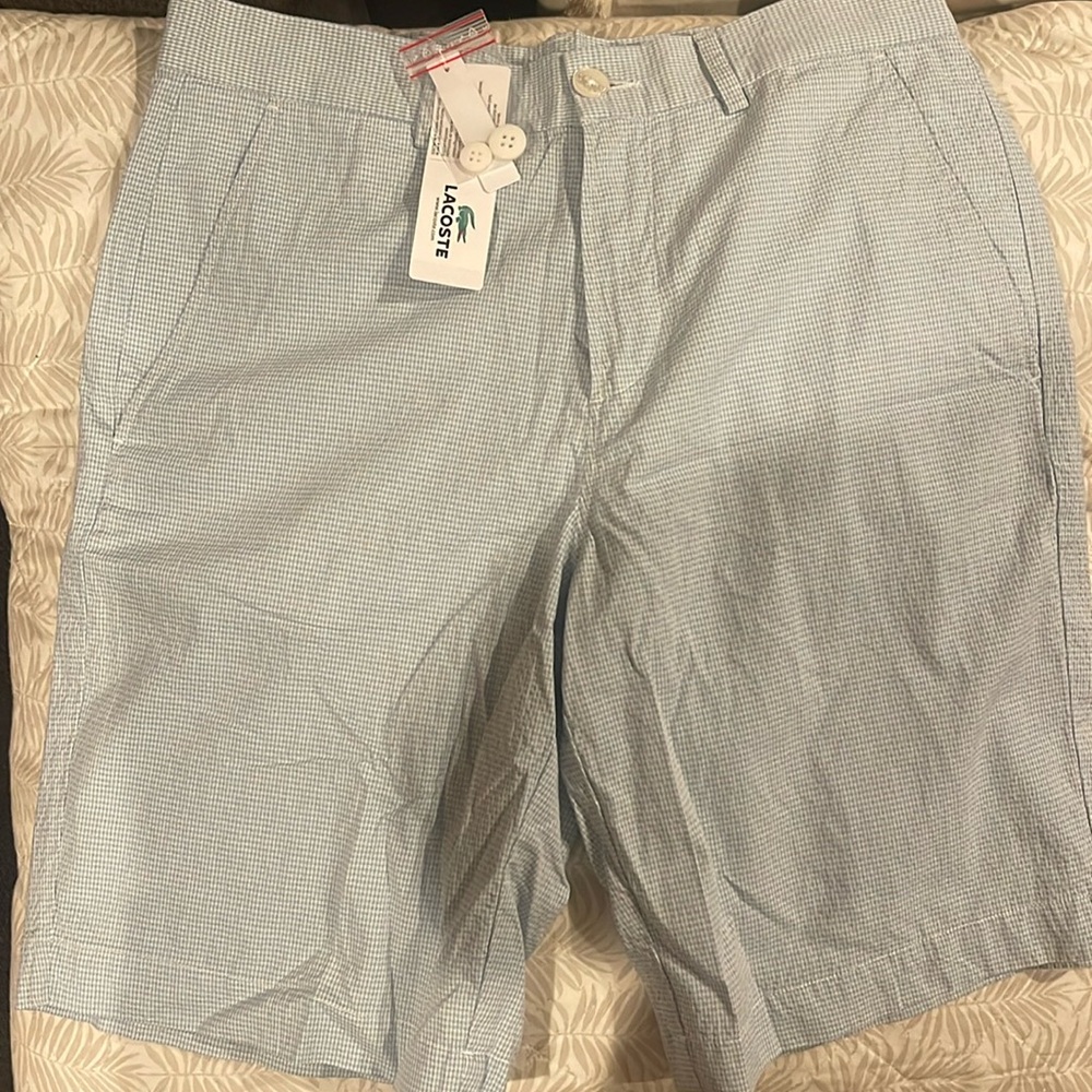 New Lacoste Men’s Size 30 Shorts Cotton Belt Loop Zip Closure MSRP 98$